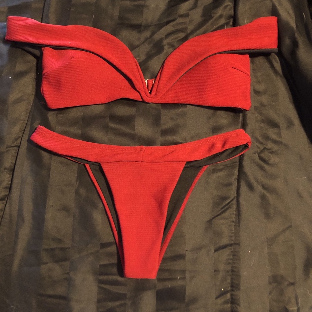 Deep red bikini